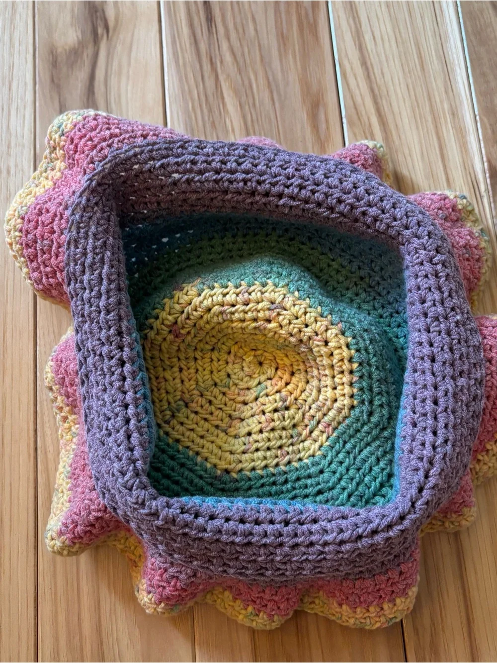 Rainbow Crochet Bucket Style Hat - Picture 5 of 5